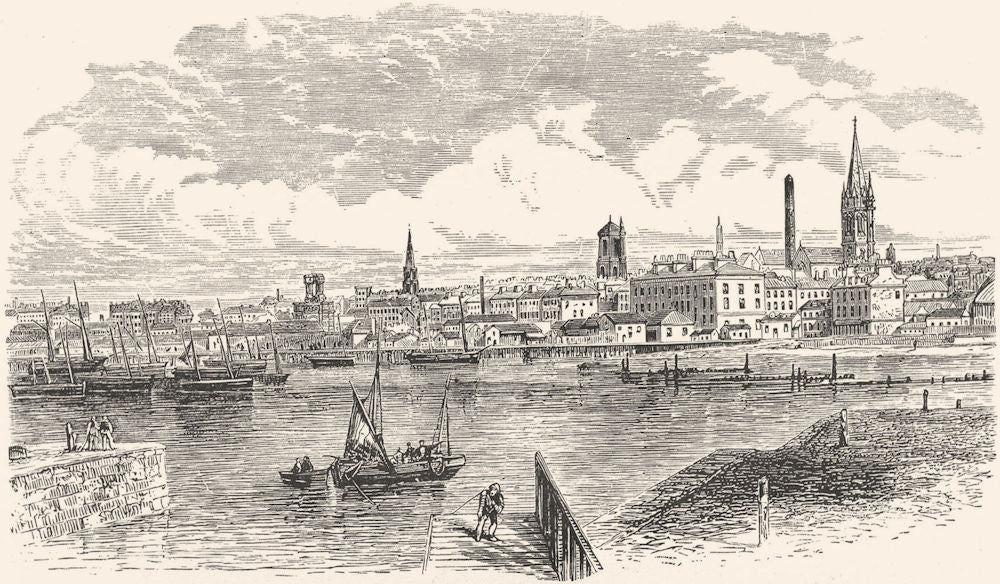 SCOTLAND. Dundee c1886 old antique vintage print picture